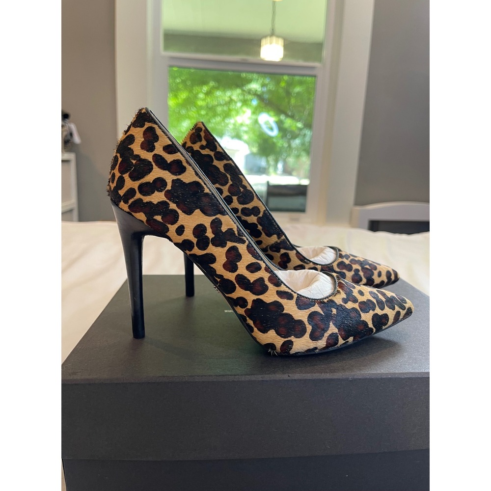 Kenneth Cole New York Bon Together OG Leopard Calf Hair Pumps Brown 5.5